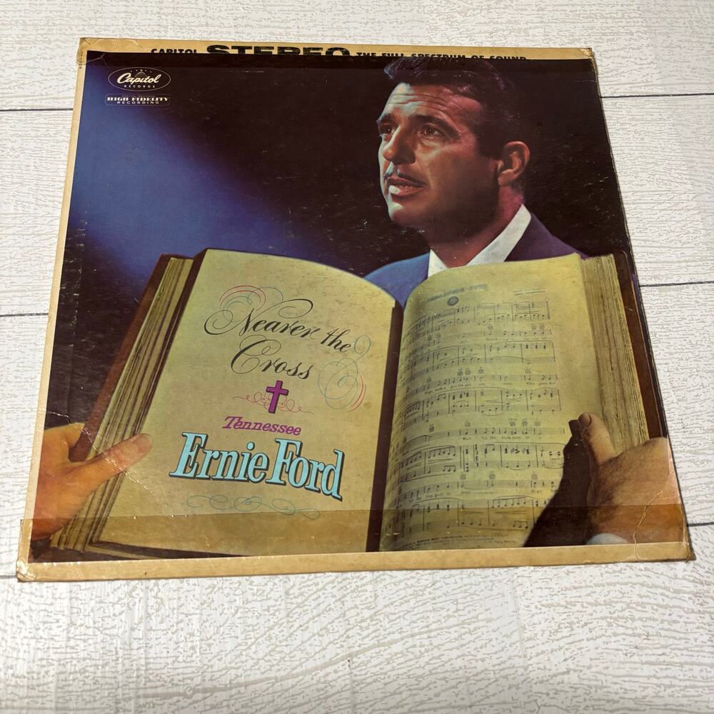 Vintage 1959 Tennessee Ernie Ford Nearer the Cross LP